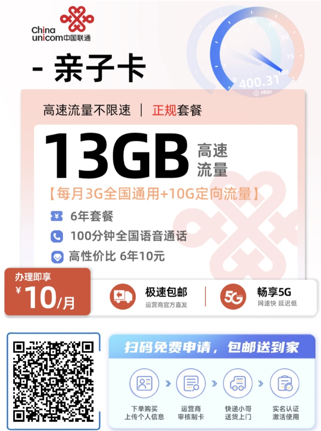 联通亲子卡怎么样？6年10元月租13g流量＋100分钟通话